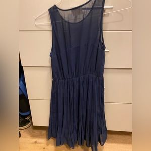 Navy dress with pleated skirt XS